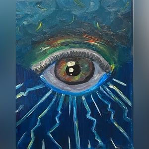 “Eye of the Storm”👁⛈ Handmade Canvas Oil Painting